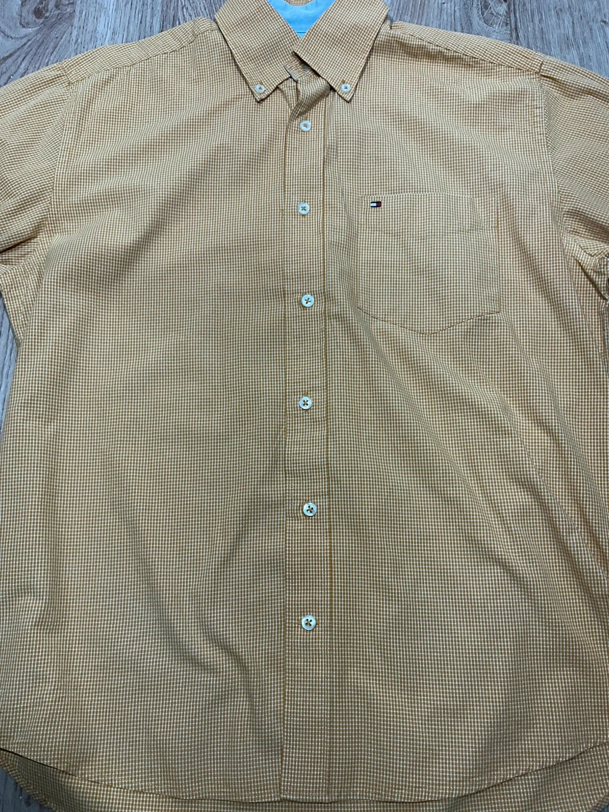 Chemise Tommy Hilfiger S Vichy 100% Coton Jaune Moutarde – photo 4
